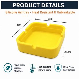 Cenicero Cuadrado de Silicona con Logotipo Personalizado LA, Resistente a Caídas, Ligero, Lavable, Resistente al Calor, Antideslizante, para Cigarros, Cafeterías, Escritorio, OEM, ODM - Product Image 3