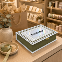 Boîte cadeau personnalisée vert mat avec motif décoratif imprimé et languette de traction pour cosmétiques et soins de la peau – Fournisseur en gros