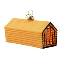 Décoration de Noël rustique en résine peinte à la main, en forme de ferme, à suspendre pour sapin de Noël, maison ou fête.