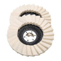 Disque à lamelles en feutre de laine haute performance abrasif avec support en fibre de verre, meule pour meuleuse d'angle pour le ponçage des surfaces en bois