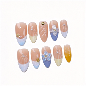 Faux ongles à presser de qualité supérieure, forme amande moyenne, couleur <span class=keywords><strong>kaki</strong></span> terreux, couleur unie à forte saturation, tendance minimaliste pour le quotidien, vente en gros - Product Image 1