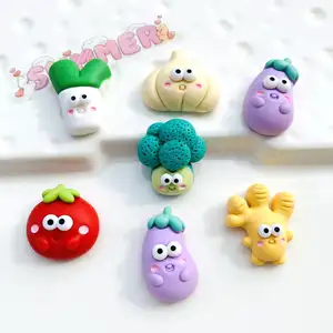 Cute cartoon vegetables tomato eggplant miniature food toys resin accessories diy jewelry hair phone case handmade material