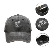 Sombrero de camionero de algodón Retro Vintage con logotipo personalizado, gorras ajustables con bordado de cocotero, gorras Snapback, gorra de béisbol lavada