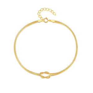 Bracelet CANNER Simple S925 en argent sterling, chaîne serpent nouée, plaqué or 18 carats, style hip-hop, pour femme - Product Image 1