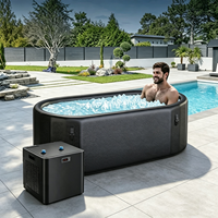 Vente directe usine – Baignoire gonflable noire en PVC, en tissu Drop Stitch, pour bain froid, avec refroidisseur d'eau, pour la famille