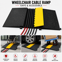 Rampe pour fauteuil roulant conforme ADA, en caoutchouc, largeur 80 cm, 5 canaux, mobile, protection de câbles pour événements intérieurs et extérieurs