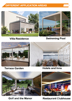 Pergola personnalisée rétractable en alliage d'aluminium Bioclimatique Caractéristiques imperméables et coupe-vent Cadre durable à revêtement en poudre pour l'extérieur