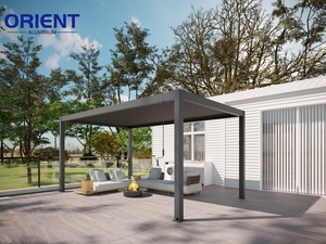 Pérgola de Techo con Aspersores de Aluminio Motorizados, Pérgola de Jardín con Protección Solar, Pérgola de Techo con Revestimiento de Aluminio Impermeable para Exteriores - Product Image 2