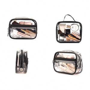 Sac de maquillage transparent en PVC personnalisé avec logo, écologique, imperméable, sacs de voyage cosmétiques transparents en PVC pour femmes - Product Image 6