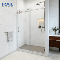Porte de douche coulissante sans cadre de luxe, verre de sécurité trempé, solution moderne pour salle de bain durable et facile à nettoyer