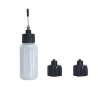 Botella de Plástico PP con Tapón Luer Lock Negro, Aguja Plana de Acero Inoxidable, Grado Médico 19G, Herramienta de Dispensación Estéril
