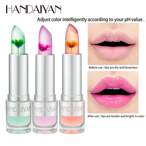 Long Lasting HANDAIYAN Private Label Vegan Transparent Gold Foil Jelly Lip Gloss Moisturizing <strong>Rossetto</strong> Opaco Flower Lipstick - Product Image 3