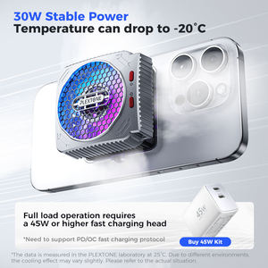 Refroidisseur magnétique pour téléphone de gaming 30W avec anneau lumineux RGB, <span class=keywords><strong>radiateur</strong></span> thermique à semi-conducteurs, ventilateur de refroidissement pour overclocking, compatible téléphone et <span class=keywords><strong>tablette</strong></span> - Product Image 3