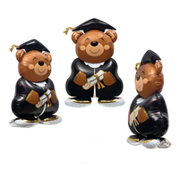 Ballons en aluminium en forme d'ours debout de 1,5 m de grande qualité pour la décoration d'événements de fête de remise des diplômes, vente en gros directe usine