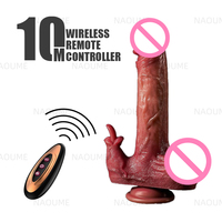 Gros gode télécommandé sans fil en silicone réaliste sextoy vibromasseur de poussée langue léchant vibromasseur gode sextoy pour femmes