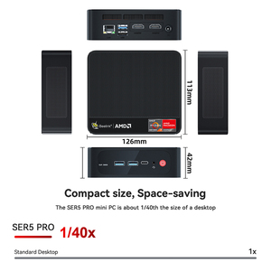 Beelink-Mini PC SER5 Pro, ordenador de sobremesa con procesador AMD <span class=keywords><strong>DDR4</strong></span>, <span class=keywords><strong>16GB</strong></span> <span class=keywords><strong>RAM</strong></span>, 2023 GB SSD, 5560U, WiFi6, 4K, HD, Win11 Pro, 5800 - Product Image 3