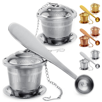 Infuseur à thé WELAND avec cuillère à thé et plateau d'égouttement maille ultra fine pour thé à feuilles mobiles plus raide pour une expérience de brassage supérieure