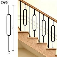 Fabrication de balustres d'escalier DVN, balustres géométriques ovales noirs en fer forgé pour l'intérieur, piliers d'escalier en métal pour la décoration moderne américaine