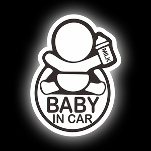 Etiqueta engomada del coche del bebé reflectante negro del tamaño personalizado <span class=keywords><strong>a</strong></span> <span class=keywords><strong>bordo</strong></span> varios colores luminosos <span class=keywords><strong>para</strong></span> la decoración personalizada del coche - Product Image 1