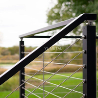 YL METAL 1 paquet de garde-corps en câble, main courante pour terrasse, escalier, 30x50mm, garde-corps intérieur/extérieur, main courante 74 pouces