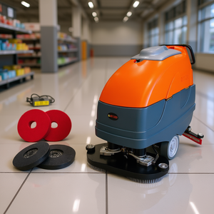 Lavasciuga Pavimenti Rt120 con Serbatoio da 33 Galloni, Motore da 0,67 HP, 2 Spazzole, Batteria al Piombo-Acido, Pressione di 110 Libbre - Product Image 2