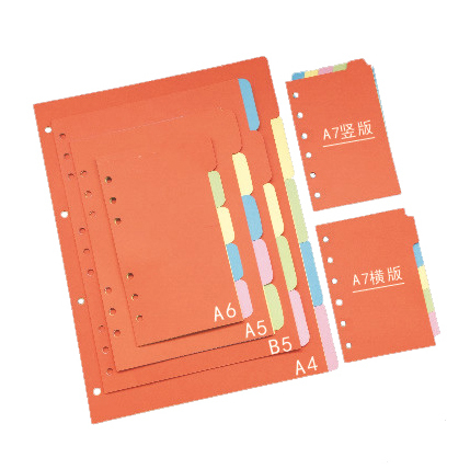 High Quality Loose Leaf A5 A6 A7 6 Ring Notebook Binder Index Dividers Paper