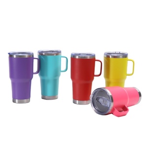 Gobelet isotherme portable en acier inoxydable 304 de 20 oz et 30 oz avec poignée, tasses à café de voyage, thermos, logo personnalisé, revêtement en poudre - Product Image 5