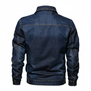 Chaqueta vaquera de aspecto resistente para hombre, ropa de abrigo elegante ajustada, chaqueta de invierno de moda de calle moderna informal para todos los días - Product Image 1