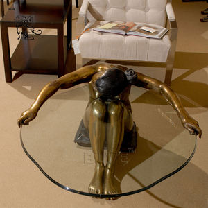 Scultura Moderna BLVE a Grandezza Naturale, Base per Tavolino da <span class=keywords><strong>Caffè</strong></span> in Bronzo con Statua di Donna Nuda - Product Image 6