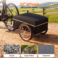 Remorque de vélo pour le transport d'animaux de compagnie, idéale pour la chasse, le camping, la pêche, et la poussette à pousser pour animaux, avec housse imperméable pour le jardin et les courses