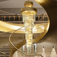 Lustre LED de luxe sur mesure de style européen pour hall d'hôtel, villa, club, escaliers, mode de commande à distance