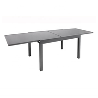 Table à manger avec cadre en aluminium, Extensible, noir