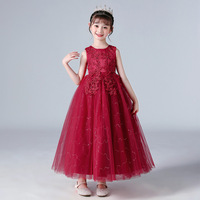 Robes de mariée longues et moelleuses sur mesure en gros, robes de bal en mousseline pour filles, tenues de princesse pour enfants pour festivals et spectacles