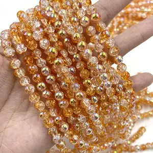 6mm crackle beads sparkling beads with ab glass beads for decorating