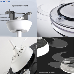 Nhà Máy Giá Trong Nhà Trang Trí Hộ Gia Đình Phòng Khách Vòng Sắt + ABS Điều Khiển Từ Xa Thay Đổi Độ Sáng LED Quạt Trần Với Ánh Sáng - Product Image 5