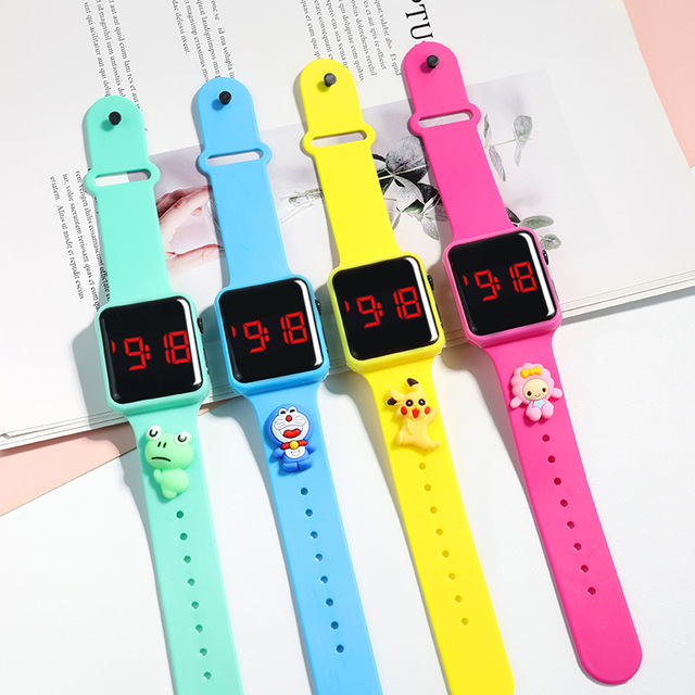 2026 Touching Screen Animal Shape Cartoon LED Wrist Digital TPE Watches Red Led Wrist Watch
