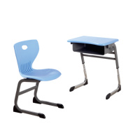 Meubles de classe modernes, bureau individuel réglable en hauteur en plastique ABS, chaises en PP, structure en acier pour salle de classe primaire