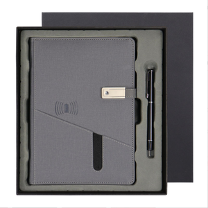 2024 Ensemble de cahier de chargeur sans fil recouvert de cuir Livre de composition avec tampon juridique pour cadeaux d'entreprise pour le secteur de l'éducation - Product Image 6