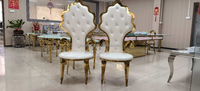 Fauteuil Trône Haut de Gamme en Acier Inoxydable pour Location Événementielle, Chaise de Salle à Manger de Luxe pour Mariages et Banquets, Vente en Gros