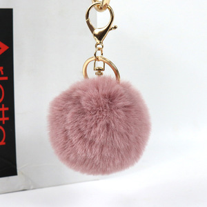 Nueva bola esponjosa Puff con ganchos para llavero, pompones de piel de conejo de imitación difusa, llavero para niñas y mujeres, accesorios colgantes, llavero con abalorio - Product Image 6