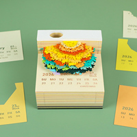 Calendrier de bureau 3D 2027, bloc-notes artistique 3D, nouveau bloc-notes créatif, calendrier en papier découpé 3D avec quatre couleurs