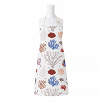 Tablier sans manches en lin, motif personnalisé, impression réactive, lavable, réutilisable, tissu naturel doux, faible MOQ