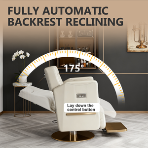 Sedia reclinabile elettrica Premium per parrucchieri con poggiatesta regolabile - Product Image 5