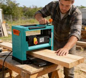 Machine à dégauchir le bois mobile monophasée 2000W, équipement d'épaisseurage de bureau de qualité industrielle pour la fabrication de meubles et les travaux de menuiserie - Product Image 4