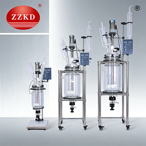 เครื่องปฏิกรณ์แก้วแบบสองชั้นชนิดหุ้มฉนวน ขนาด 5-100 ลิตร ผลิตตามสั่งจากโรงงาน  เครื่องปฏิกรณ์เคมีแก้วประสิทธิภาพสูง - Product Image 1