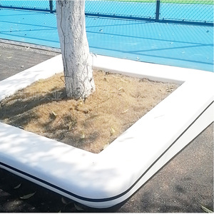 Banc d'arbre carré en fibre de verre pour extérieur, assise de parc durable au design moderne, capacité 4 personnes - Product Image 2