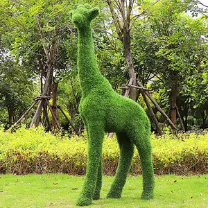 야외 정원 장식 시뮬레이션 생활 크기 유리 섬유 기린 동상 수지 동물 입상 마당 및 웨딩 장식