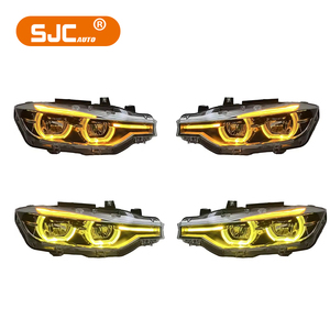 Éclairage automobile SJC, style Ikon pour BMW Série 3 F30 F31 F35 2013-2018, phares jaunes/blancs/ambre, feux de jour tricolores - Product Image 1
