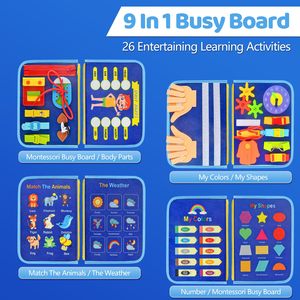Nuovo arrivo Montessori scuola materna educativo sentito occupato bordo 8 pagine giocattolo da viaggio per migliorare l'intelligenza <span class=keywords><strong>dei</strong></span> bambini - Product Image 5