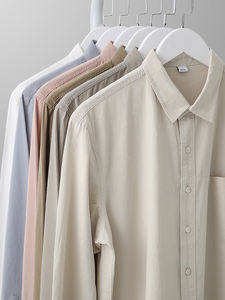長袖メンズシャツ 春秋モデル コットン製 高級感 カジュアル 無地 ヴィンテージシャツ メンズ - Product Image 2